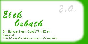 elek osbath business card